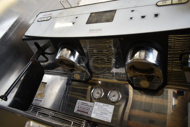 2018 Schaerer Barista Metal Commercial Countertop 2 Group Espresso Machine w/ 2 Hoppers and 2 Steam Wands. 208/240 Volts, 1 Phase. - Image 5 of 6