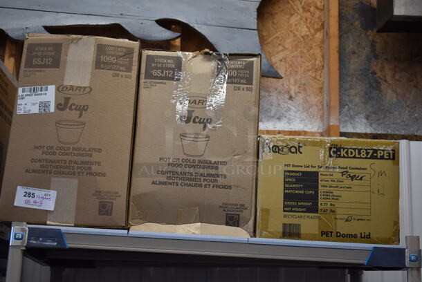 ALL ONE MONEY! Lot of 4 Tiers Worth of Various Paper Products Including Lids and Cups. Does Not Come w/ Shelving Unit - Image 2 of 12