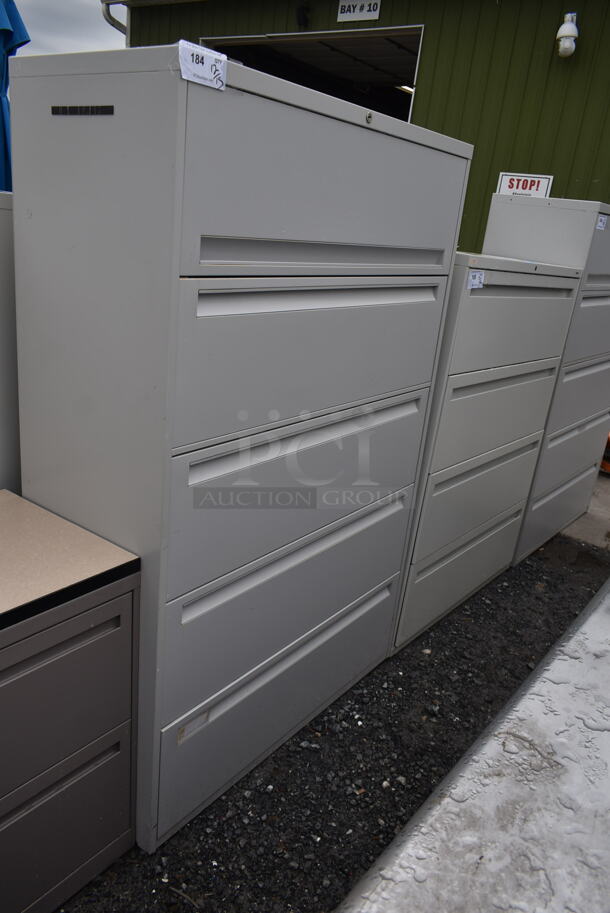 Metal 4 Drawer and 1 Cabinet Filing Cabinet. - Image 1 of 6