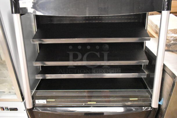 BRAND NEW SCRATCH AND DENT! Avantco 193MAC48HCB  48" Black Vertical Air Curtain Merchandiser. Crack on Left Side. 115 Volts, 1 Phase. Cannot Test Due To Cut Power Cord - Image 4 of 5