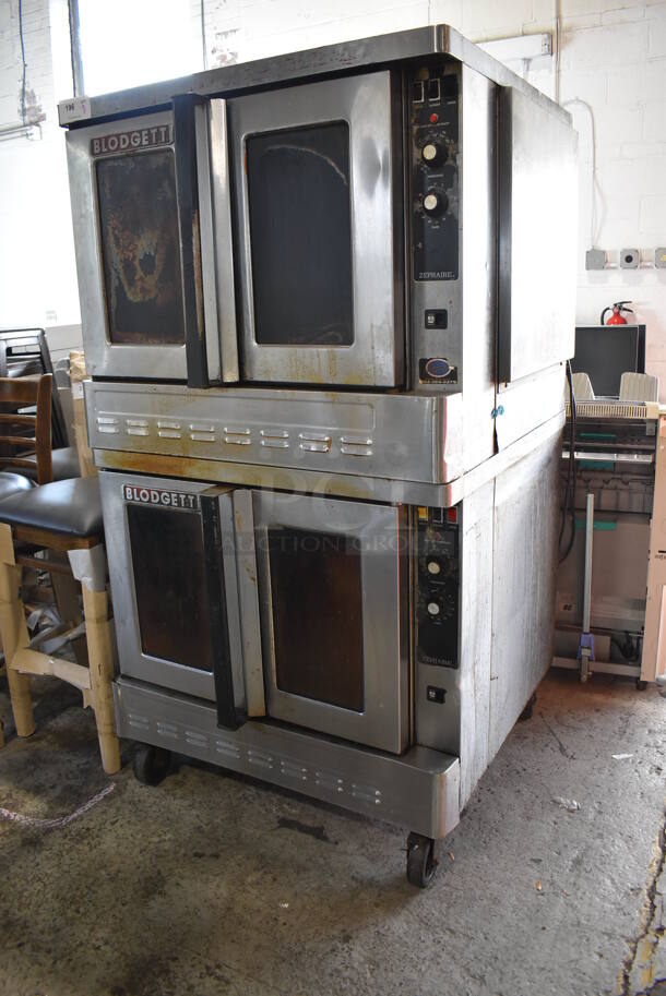 2 Blodgett Zephaire Stainless Steel Commercial Natural Gas Powered Full Size Convection Oven w/ View Through Doors, Metal Oven Racks and Thermostatic Controls on Commercial Casters. 38x38x70. 2 Times Your Bid! - Image 3 of 8