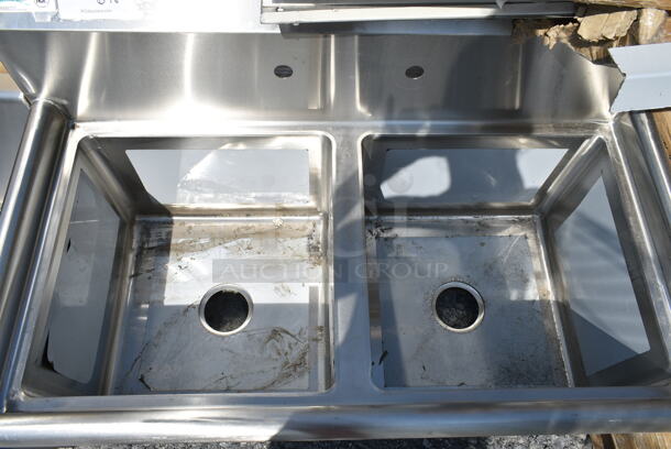 BRAND NEW SCRATCH AND DENT! Regency 600S21717 Stainless Steel 2 Bay Sink. No Legs. Bays 17x17x12 - Image 3 of 3