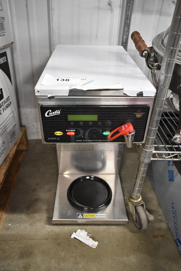 BRAND NEW SCRATCH AND DENT! Curtis ALP1GT12A000 Stainless Steel Commercial 12 Cup Coffee Brewer w/ Hot Water Dispenser and Metal Brew Basket. 120 Volts, 1 Phase.  - Image 2 of 5