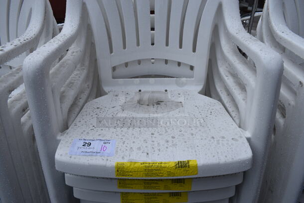 10 BRAND NEW SCRATCH AND DENT! Grosfillex 49092004 / US092004 Pacific White Fanback Stacking Resin Armchair. 23x21x35.5. 10 Times Your Bid! - Image 4 of 6