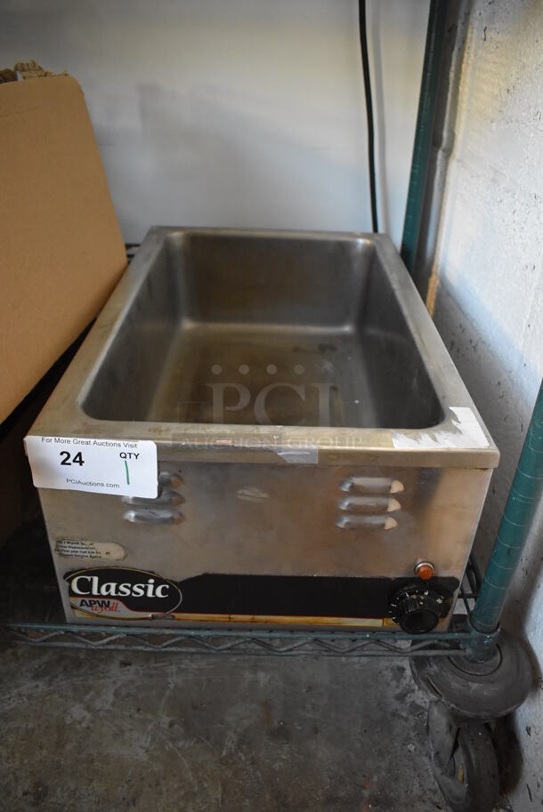 APW Wyott W-3V Stainless Steel Commercial Countertop Food Warmer. 120 Volts, 1 Phase. 14.5x24x9. Tested and Working!