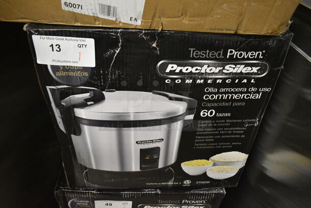 BRAND NEW SCRATCH AND DENT! Proctor Silex 37560R 60 Cup (30 Cup Raw) Electric Rice Cooker / Warmer. 120 Volts, 1 Phase. Tested and Working! - Image 2 of 3
