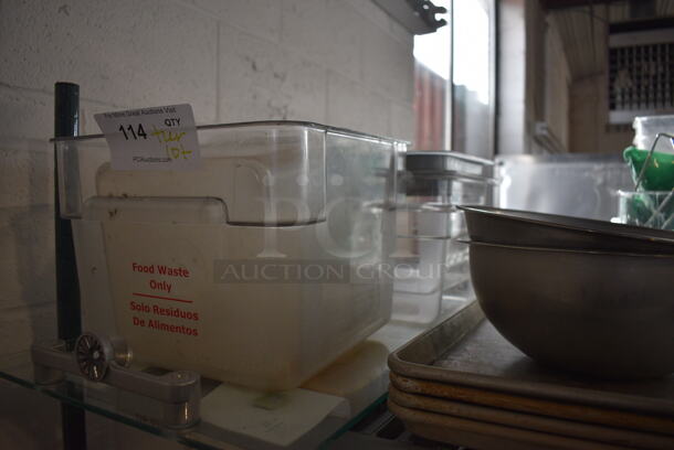 ALL ONE MONEY! Tier Lot of Various Items Including Poly Bins and Metal Baking Pans - Image 4 of 4