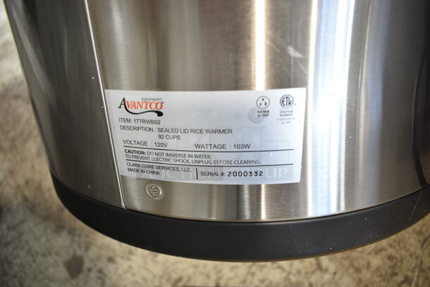 BRAND NEW SCRATCH AND DENT! Avantco 177RWB92 92 Cup Sealed Electric Rice Warmer. 120 Volts, 1 Phase. Tested and Working! - Image 7 of 7