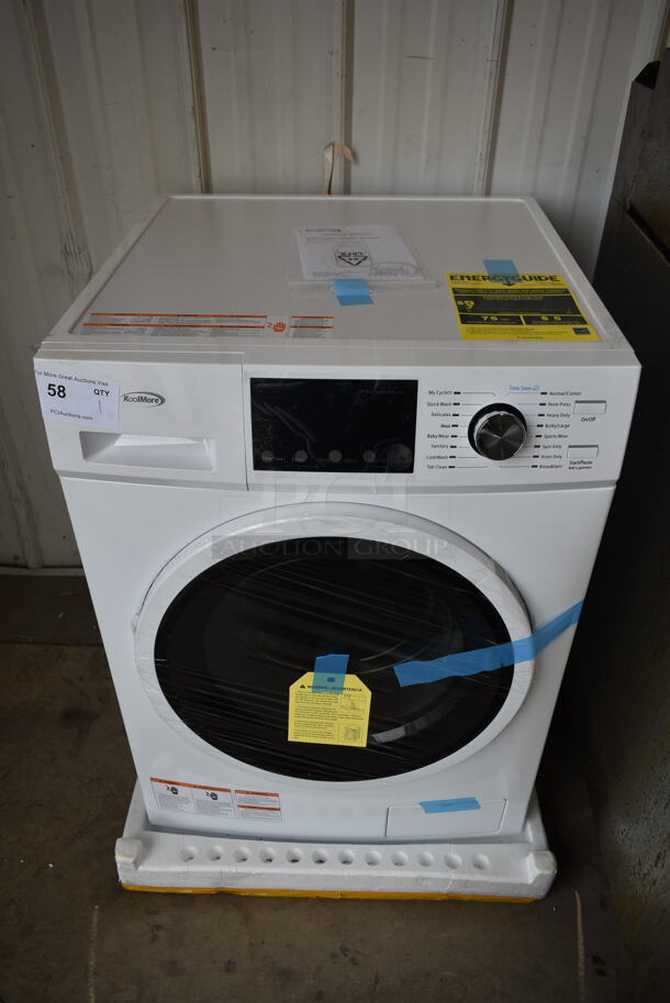 BRAND NEW SCRATCH AND DENT! 2021 KoolMore FLW-3CWH Metal Front Load Drum Washing Machine. 120 Volts, 1 Phase.
