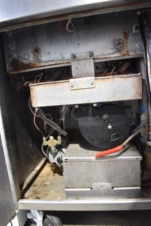 2014 Frymaster GPCRBSC Stainless Steel Commercial Floor Style Natural Gas Powered Deep Fat Fryer w/ Dumping Station on Commercial Casters. 80,000 BTU.  - Image 8 of 10