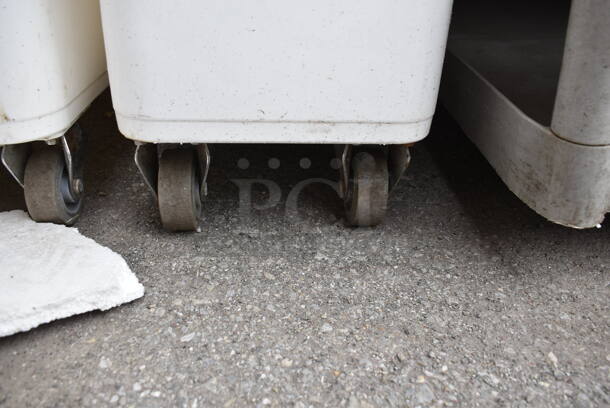 White Poly Ingredient Bin on Commercial Casters. - Image 2 of 2