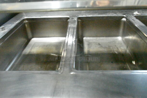 Stainless Steel Commercial Floor Style 4 Bay Steam Table w/ Sneeze Guard on Commercial Casters. Tested and Working! - Image 5 of 12