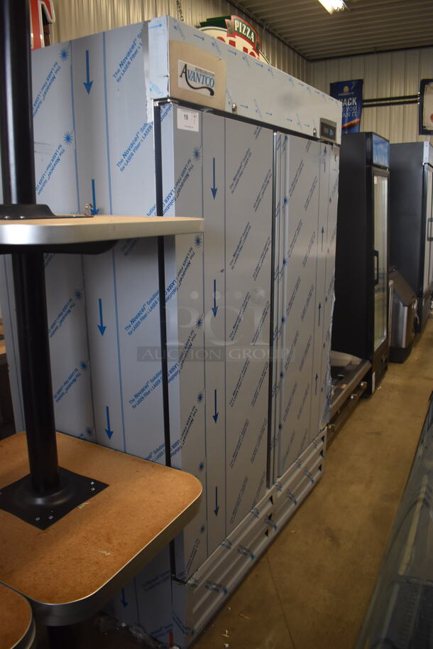 SCRATCH AND DENT! 2023 Avantco A Plus AP-49F 55 1/4" Stainless Steel Solid Door Reach-In Freezer. 115 Volts 1 Phase. Tested and Powers On But Does Not Get Cold - Image 2 of 6