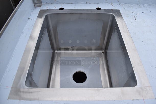 Stainless Steel Counter w/ Sink Bay, Back Splash and 2 Doors. 36x24x40. Bay 14x16x12 - Image 6 of 6
