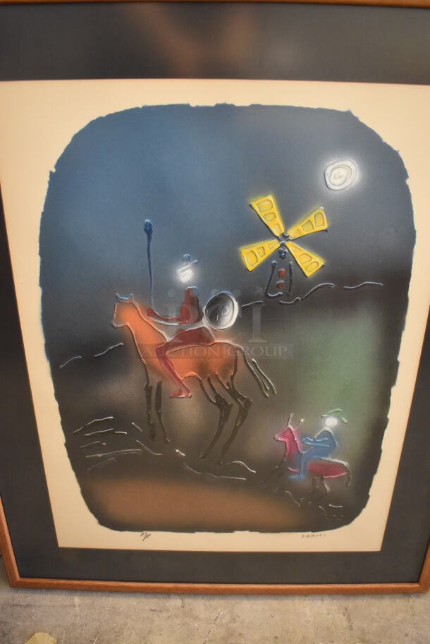 Framed SIGNED Picture of Don Quixote by Jean Claude Farhi. - Image 4 of 8