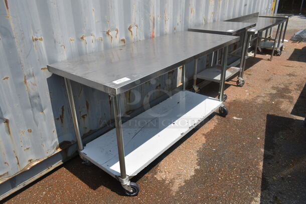 Regency Stainless Steel Table w/ Metal Under Shelf on Commercial Casters. - Image 2 of 3