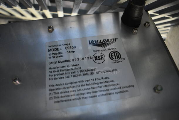 Vollrath Model 69500 Stainless Steel Commercial Countertop Single Burner Induction Range. 120 Volts, 1 Phase. 13x18x4.5 - Image 5 of 5