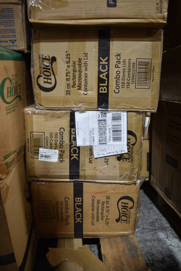 PALLET LOT of 24 BRAND NEW Boxes Including 500CC16 Choice Clear PET Customizable Plastic Cold Cup - 16 oz. - 1000/Case, TP12 Solo Ultra Clear Plastic Cold Cup, 20G-063015 Gusset Bags, Pactiv Newspring NC888B Versatainer Rectangular Container, Choice 6" x 6" x 3" Compostable Sugarcane / Bagasse Take-Out Container, 378W-2000 Cups, 966TALLFLDB Choice White Tall-Fold 6" x 13" Dispenser Napkin - 8000/Case, 129MCS38B Choice 38 oz. Black Rectangular Microwavable Heavy Weight Container with Lid 8 3/4" x 6 1/4" x 2" - 150/Case, 3 Box 129MCS38B Choice 38 oz. Black Rectangular Microwavable Heavy Weight Container with Lid 8 3/4" x 6 1/4" x 2" - 150/Case, 500COLLAR Choice 10-24 oz. Printed Coffee Cup Sleeve / Jacket / Clutch - 1200/Case, Choice 2 oz Portion Cups, Choice 0.75 Portion Cups, 274MOPBCKTGY Lavex 35 qt. Gray Mop Bucket, 433SLINERBL Baker's Lane 16" x 24" Full Size Silicone Coated Parchment Paper Bun / Sheet Pan Liner Sheet - 1000/Case, 612FS7800 Choice Full Size Foil Steam Pan. 24 Times Your Bid! - Image 8 of 12