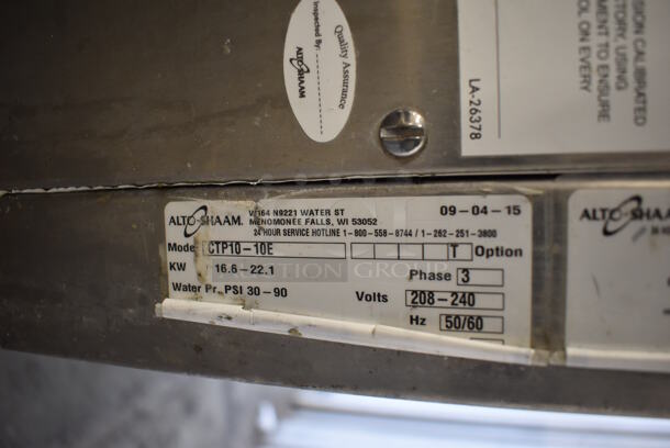 2015 Alto Shaam CTP10-10E Stainless Steel Commercial Electric Powered Combitherm Convection Oven on Stainless Steel Equipment Stand. 208-240 Volts, 3 Phase. 36x36x70 - Image 4 of 5