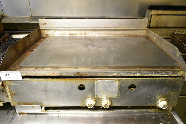 Stainless Steel Commercial Countertop Natural Gas Powered Flat Top Griddle. This Unit Was In Working Condition When the Restaurant Closed. (kitchen) - Image 1 of 4