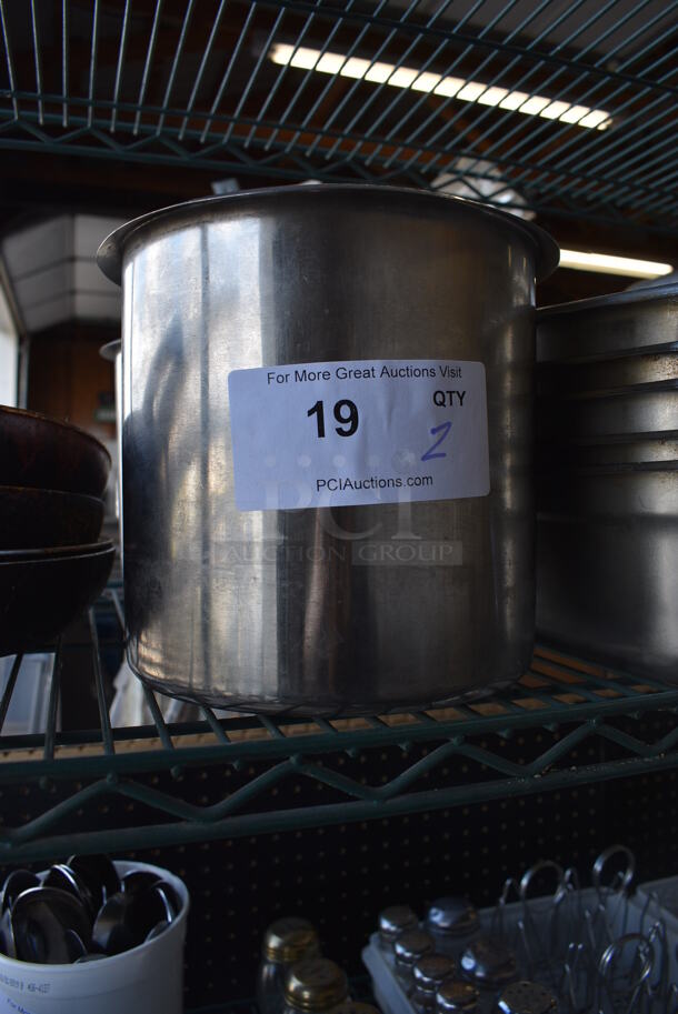 2 Stainless Steel Cylindrical Drop In Bins. 8.5x8.5x7.5. 2 Times Your Bid! - Image 3 of 3