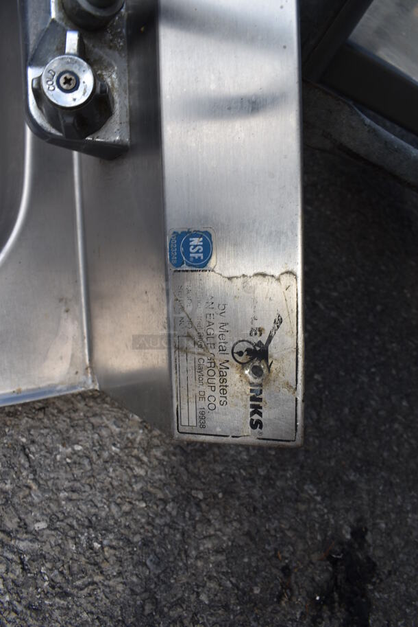 Eagle Stainless Steel Commercial Single Bay Wall Mount Sink w/ Faucet and Handles. - Image 3 of 4