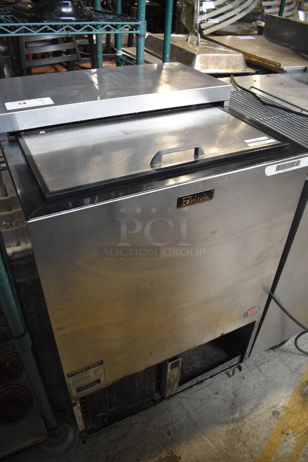 Perlick Model FR24 Stainless Steel Commercial Back Bar Cooler w/ Sliding Lid. 115 Volts, 1 Phase. 24x24x35.5. Tested and Working! - Image 2 of 6