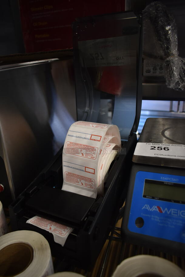 BRAND NEW SCRATCH AND DENT! AvaWeigh OS-2130D Label Printer / Barcode Printer w/ 10 Label Rolls.  - Image 4 of 5