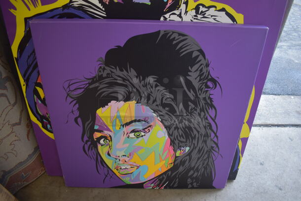 7 Various Pictures Including Amy Winehouse, Jamie Foxx, Napoleon Dynamite, Cardi B, Vincent Van Gogh, Martin Luther King Jr and Sting. 26x1x26, 32x1x48. 7 Times Your Bid! - Image 2 of 9