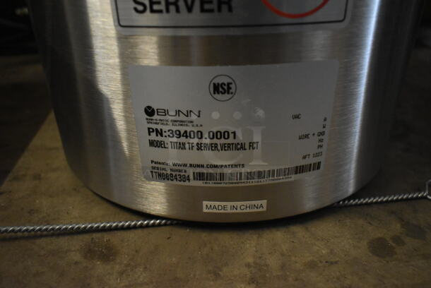 BRAND NEW SCRATCH AND DENT! 2023 Bunn 39400.0001 Titan TF 3 Gallon Insulated Server for Bunn 39200.0000 Titan Dual Brewer.  - Image 7 of 7