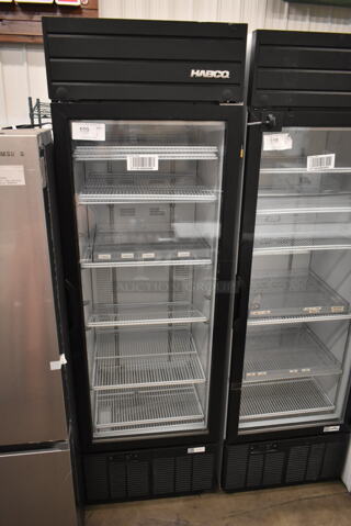 2019 Habco SE18 Metal Commercial Single Door Reach In Cooler Merchandiser w/ Poly Coated Racks. 115 Volts, 1 Phase. Tested and Powers On But Does Not Get Cold
