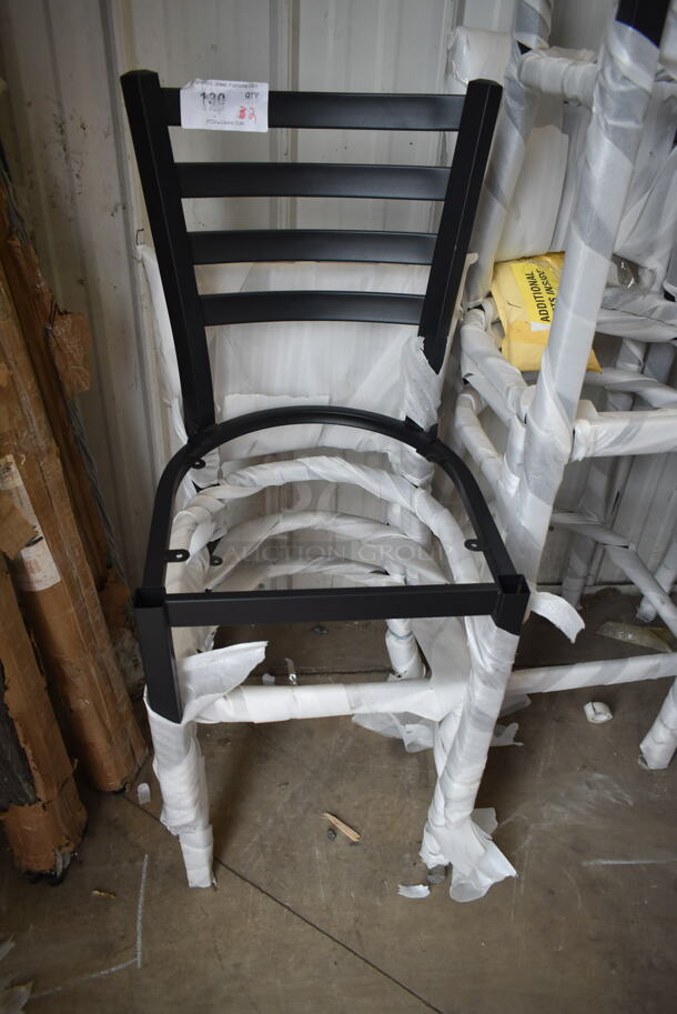 2 BRAND NEW SCRATCH AND DENT! Lancaster Table & Seating 164CMTLADFR Black Metal Dining Height Chair Frames. No Cushion. 2 Times Your Bid! - Image 2 of 4