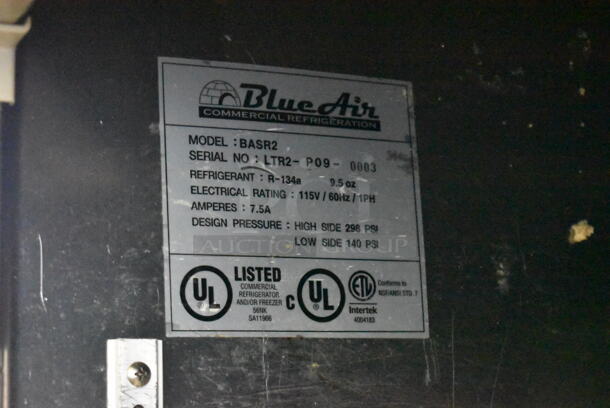 Blue Air BASR2 Stainless Steel Commercial 2 Door Reach In Cooler w/ Poly Coated Racks. 115 Volts, 1 Phase. Tested and Working! - Image 7 of 7