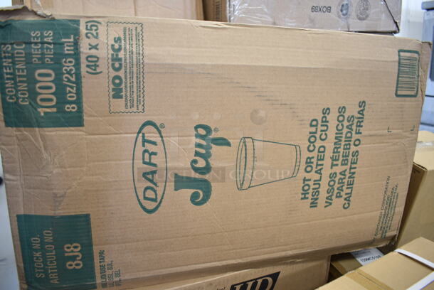 PALLET LOT of 60 BRAND NEW Boxes Including 3 Box 129MCS16B Choice 16 oz. Black 8" x 5 1/4" x 1 1/2" Rectangular Microwavable Heavy Weight Container with Lid - 150/Case, 760SOUP8KFT EcoChoice 8 oz. Kraft Paper Food Cup with Vented Lid - 250/Case, Dart 8J8 8 oz. White Customizable Foam Cup - 1000/Case, 128HD12COMBO ChoiceHD 12 oz. Microwavable Translucent Plastic Deli Container and Lid Combo Pack - 240/Case, 10 Boxes 130SERVSP8BK Choice 8 1/2" Black Disposable Plastic Serving Spoon - 72/Case, 130HFCL1M Visions Clear Heavy Weight Plastic Fork - Case of 1000, 394345L Noble NexGen Powder-Free Disposable Black Hybrid 3 Mil Thick Gloves - Large - 1000/Case, 500CT4 Choice 4 oz. Clear PET Parfait Insert - 1000/Case, 760IC06G Choice 6 oz. Green Paper Frozen Yogurt / Food Cup - 1000/Case, 500TO963 Choice 9" x 6" x 3" Microwaveable 1-Compartment Black / Clear Plastic Hinged Container - 100/Case, 5004DNAPWH Choice White Linen-Feel 1/8 Fold Dinner Napkin - 800/Case, 260SSPC11 Choice 11" Mirror Finish Stainless Steel Plate Cover, 127RD12BULK Choice 12 oz. Customizable Microwavable Translucent Round Deli Container - 500/Case, 3234X6DTFWH Lavex 4" x 6" White Direct Thermal Permanent Fanfold Label Stack - 4/Case, Choice 2 oz Portion Cups, 130HBKCUTTW Visions Individually Wrapped Black Heavy Weight Plastic Teaspoon - 1000/Case, 130WSPOON Choice Medium Weight White Plastic Teaspoon - 1000/Case. 60 Times Your Bid!  - Image 4 of 12