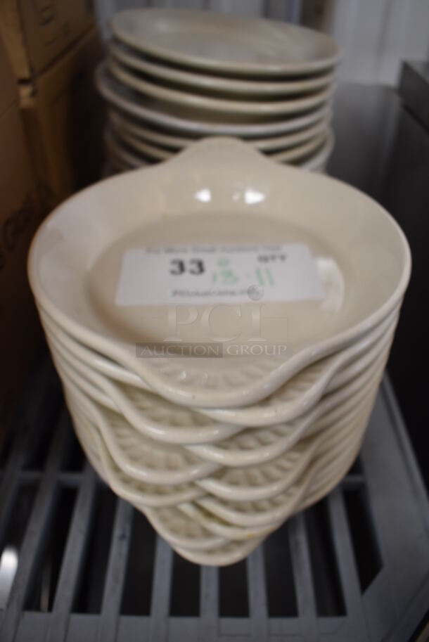 ALL ONE MONEY! Lot of 24 Various White Ceramic Plates; 13 Oval Plates and 11 Plates w/ Handles. Includes 8.5x7x1.5 - Image 2 of 4