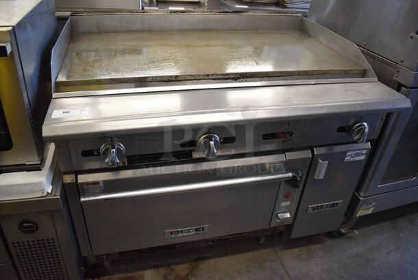 Vulcan Stainless Steel Commercial Natural Gas Powered Flat Top Griddle w/ Oven. 48x38x40 - Image 6 of 11