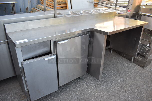 Stainless Steel Counter w/ Back Splash and 2 Doors. 87x29.5x40