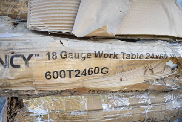 4 BRAND NEW SCRATCH AND DENT! Items; Regency 600UT3048S Adjustable Stainless Steel Work Table Undershelf for 30" x 48" Tables - 18 Gauge, Regency 600T2460G 24" x 60" 18-Gauge 304 Stainless Steel Commercial Work Table with Galvanized Legs and Undershelf, Regency 460SW2448 Spec Line 24" x 48" NSF Stainless Steel Wire Shelf and 4 Poles. 4 Times Your Bid! - Image 4 of 7