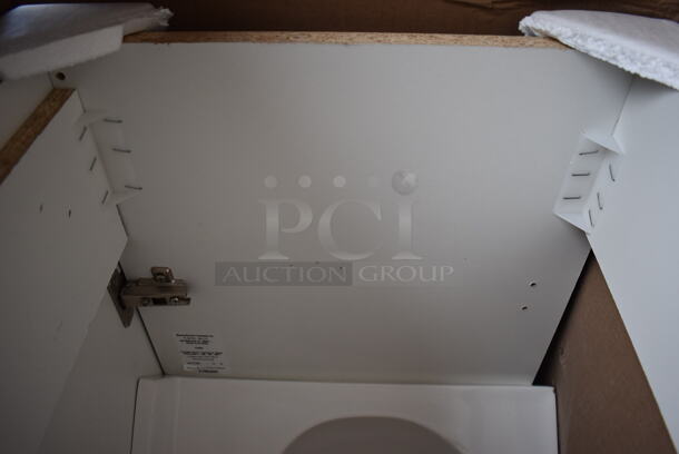 BRAND NEW SCRATCH AND DENT! Wood Pattern Cabinet and Sink. 18x16x33 - Image 3 of 5