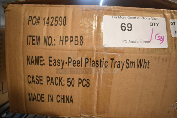 ALL ONE MONEY! Lot of 50 BRAND NEW IN BOX! Heritage HPPB8 Easy Peel Plastic Trays. 8x12x1 - Image 4 of 4