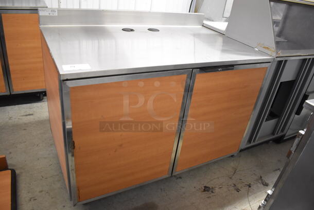 Duke SUB-P-48M Stainless Steel Commercial 2 Wood Pattern Door Counter w/ Back Splash. 48x30x40 