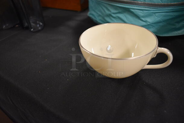 ALL ONE MONEY! Lot of Lenox Dinnerware Including Serving Plate, Cups, Dinner Plates, Salad Plates, Bread and Butter Plates, and Saucers With Protective Covers  - Image 4 of 12