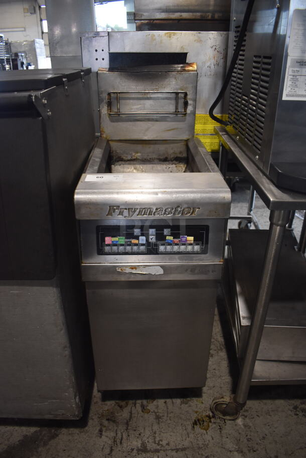 Frymaster PMJ145ECSD Commercial Stainless Steel Natural Gas Fryer On Commercial Casters. BTU 1050.