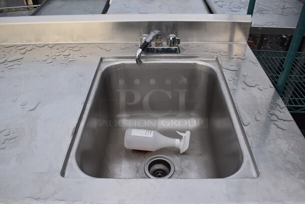 Stainless Steel Table w/ Sink Bay, Faucet, Handles and Under Shelf. 72x30x39. Bay 16x20x12 - Image 3 of 4