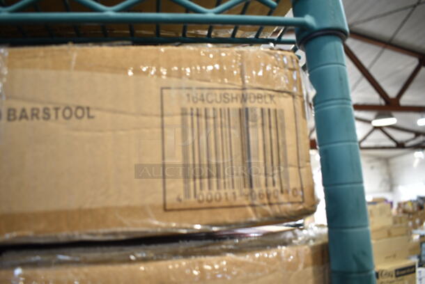 2 Boxes of 5 BRAND NEW SCRATCH AND DENT! Lancaster Table & Seating 164CUSHWDBLK Black Finish Wood Seat for Wood Frame Chairs and Bar Stools. 2 Times Your Bid!  - Image 3 of 4