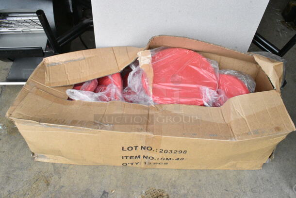 BRAND NEW SCRATCH AND DENT! Folding Cafeteria Table on Commercial Casters w/ Box of National Public Seating SM-40 Red Poly Seats. - Image 9 of 9