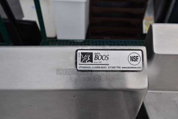 John Boos Stainless Steel Commercial Table w/ Under Shelf and Back Splash on Commercial Casters. - Image 5 of 5