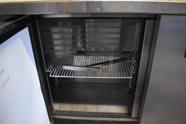 2011 True TSSU-72-30M-B-ST Stainless Steel Commercial Pizza Prep Table on Commercial Casters. 115 Volts, 1 Phase. 72x34x38. Tested and Working! - Image 7 of 8