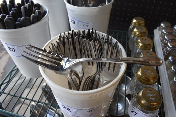 ALL ONE MONEY! Lot of Metal Forks in Poly Bin. 8.5" - Image 1 of 5
