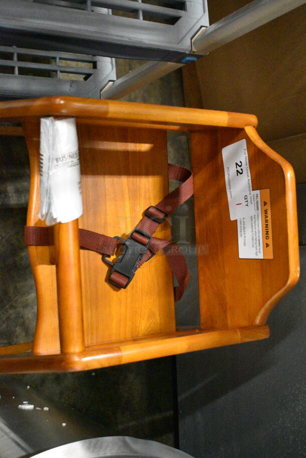 BRAND NEW SCRATCH AND DENT! Lancaster Table & Seating 164WHCASWN Standard Height Wooden High Chair with Walnut Finish - Assembled - Image 3 of 4